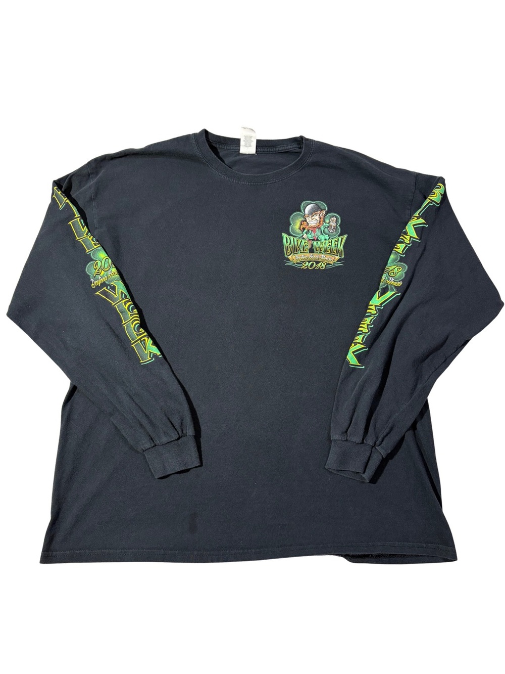 2018 Bike Week Daytona Beach St. Patty’s Adult Long Sleeve SHIRT Size XL